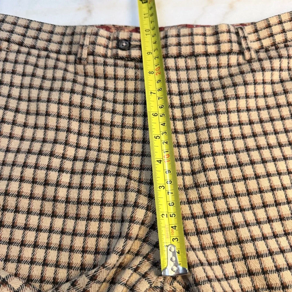 Paisley & Gray Slim Fit Plaid Trousers Mens tagged W31 L32 Tan Brown Check Pants